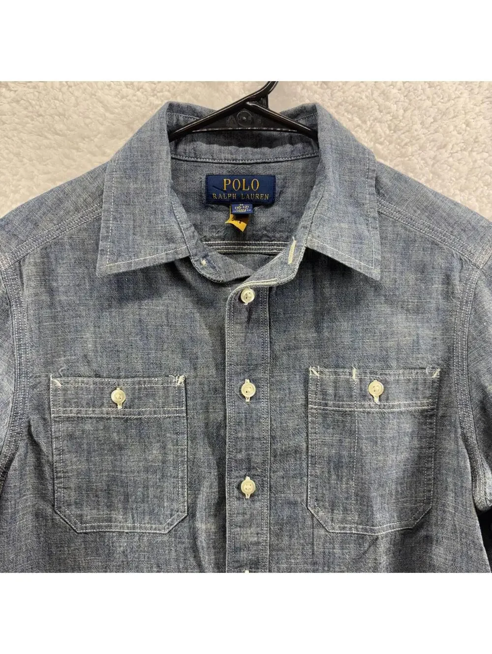 Polo Ralph Lauren Blue Chambray Denim Button Up Long Sleeve Kids M (10-12)